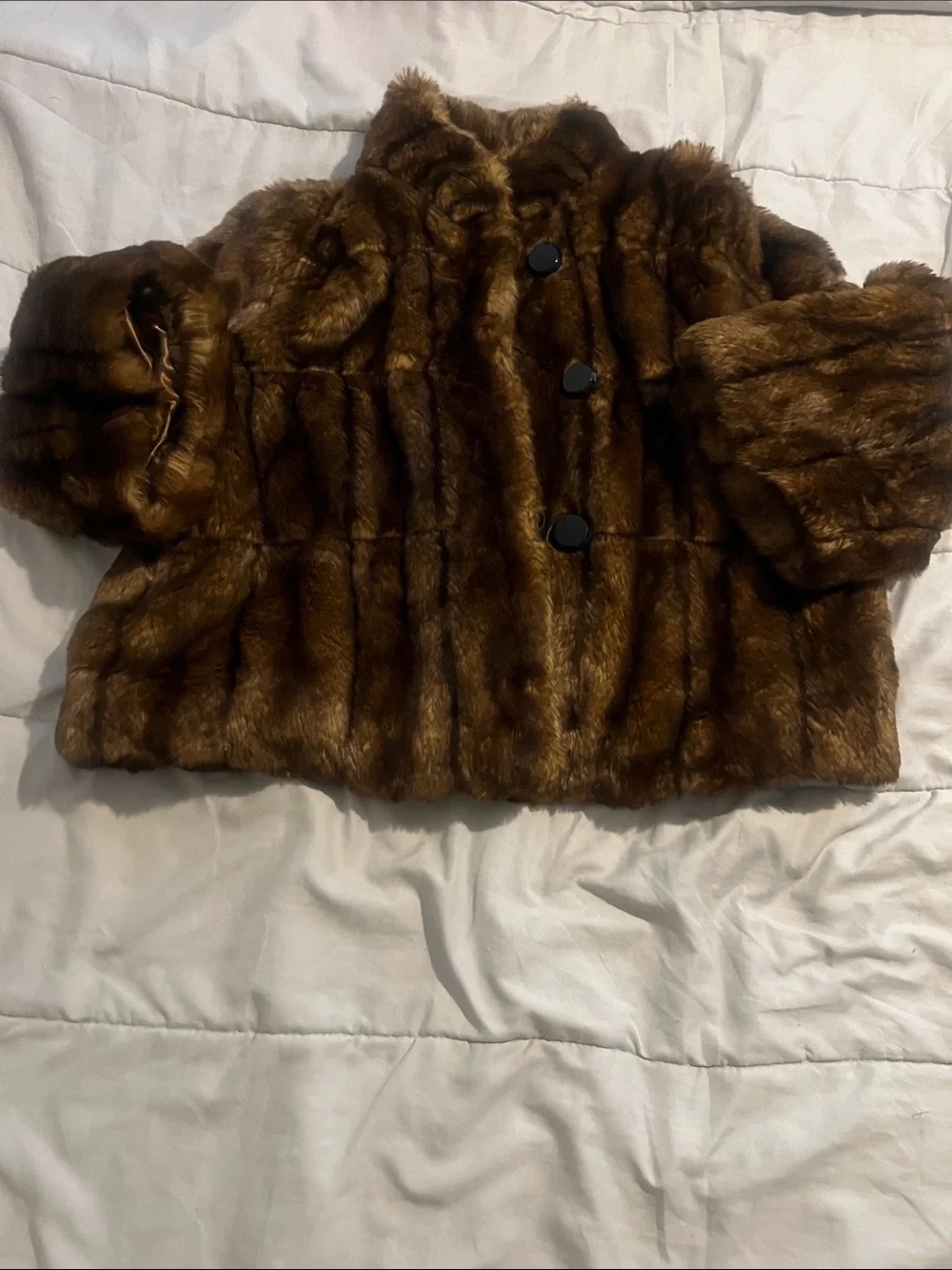 Women’s Brown Faux Fur Coat - Stylish Warm Jacket